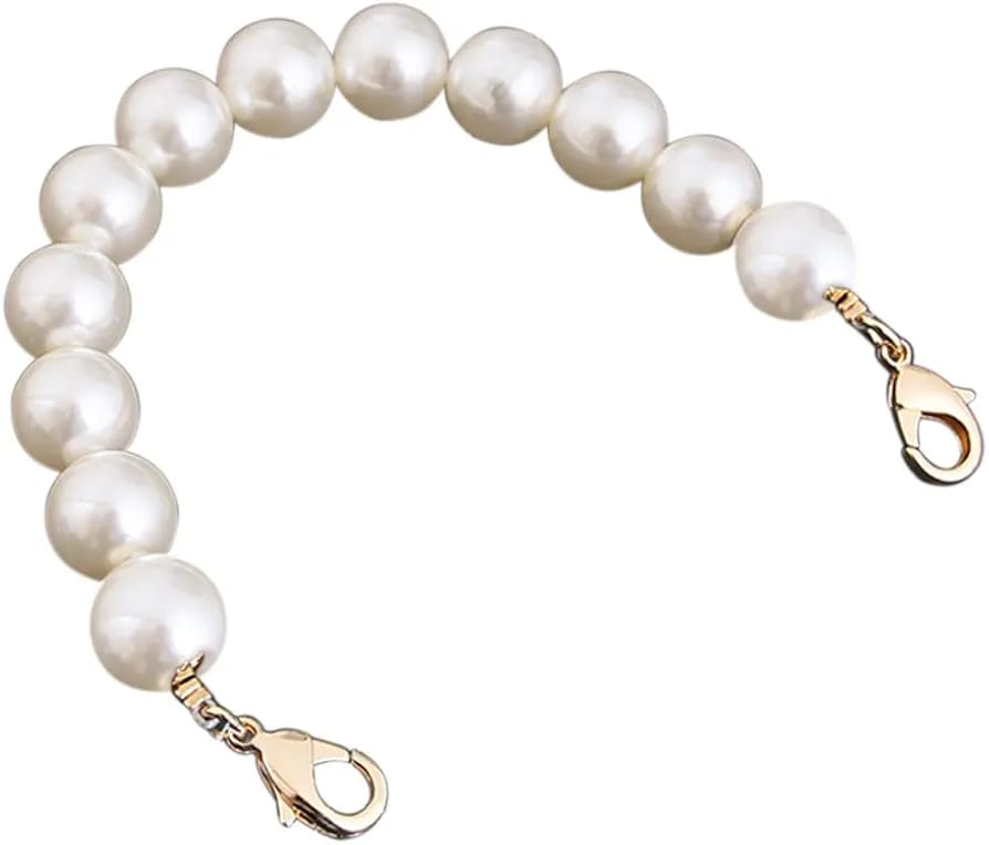 Pearl Bag Strap – Gold Clasp Purse Handle Chain