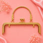 Vintage Gold Metal Clutch Purse Frame with Floral Handle – DIY Handbag Frame