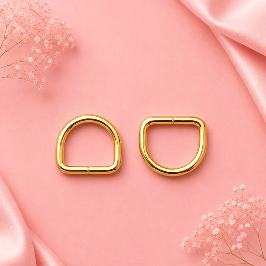 Gold & Silver Metal D Rings for Bags – Heavy Duty Handbag Strap Hooks (1 Pair)