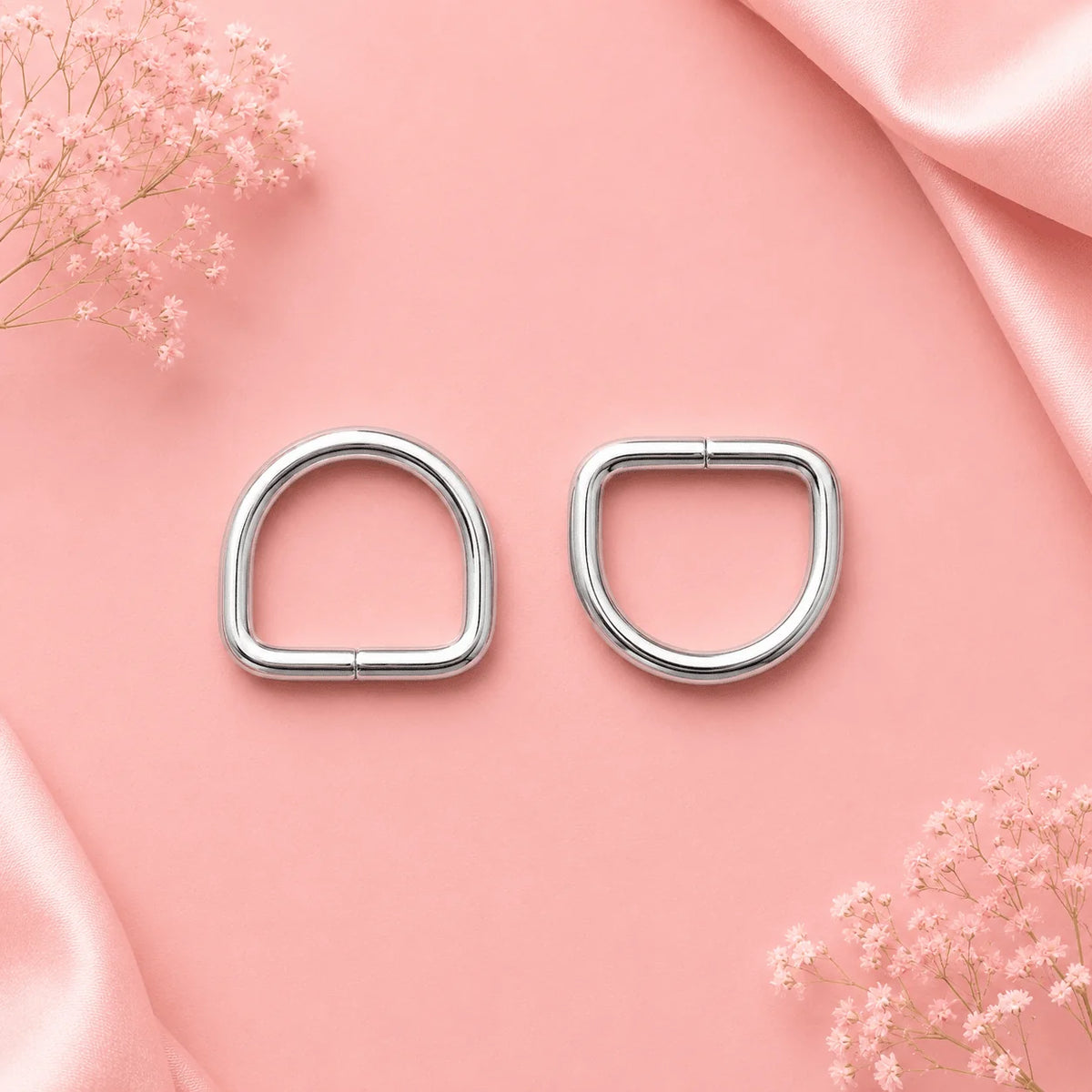 Gold & Silver Metal D Rings for Bags – Heavy Duty Handbag Strap Hooks (1 Pair)
